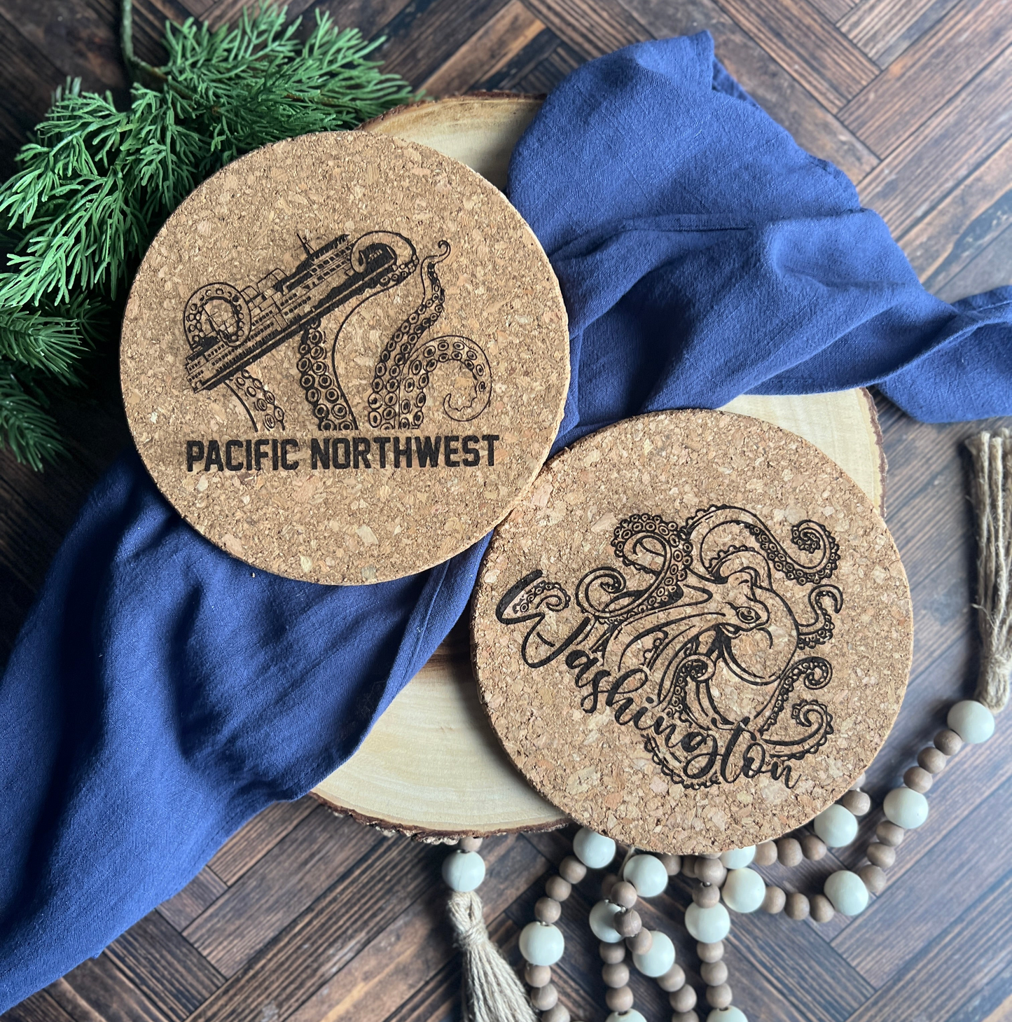 Pacific Northwest Kraken Cork Trivet