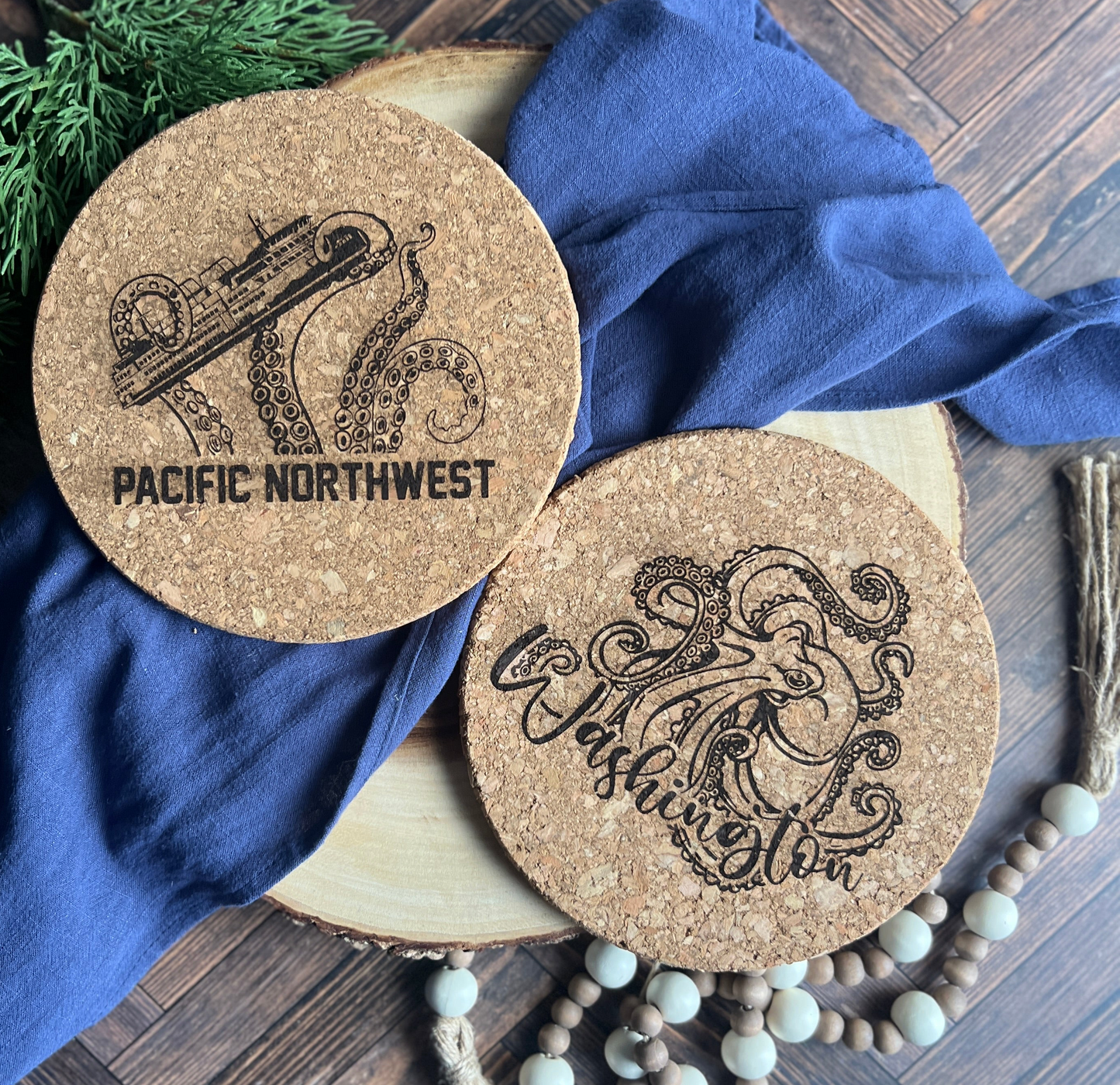 Pacific Northwest Kraken Cork Trivet