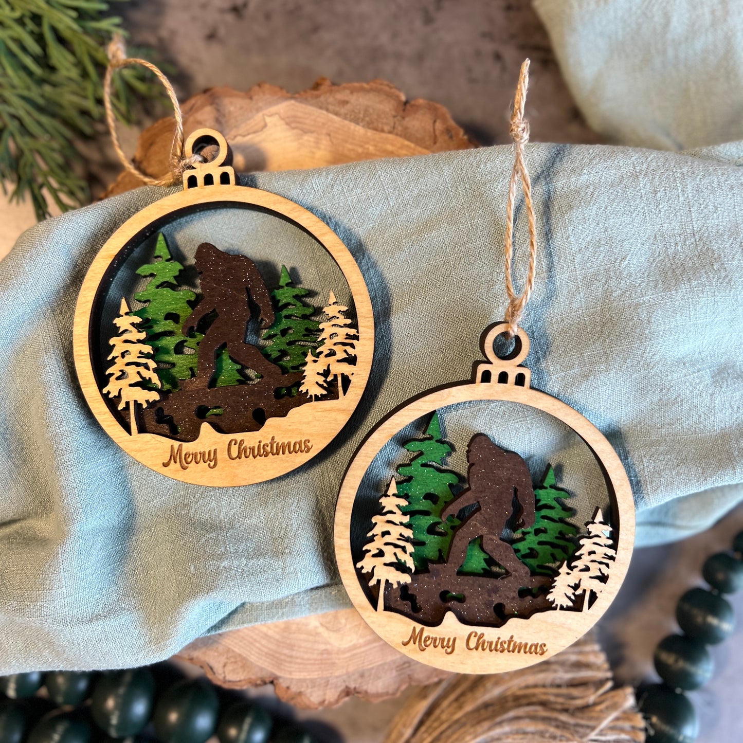 Merry Christmas Bigfoot Ornament