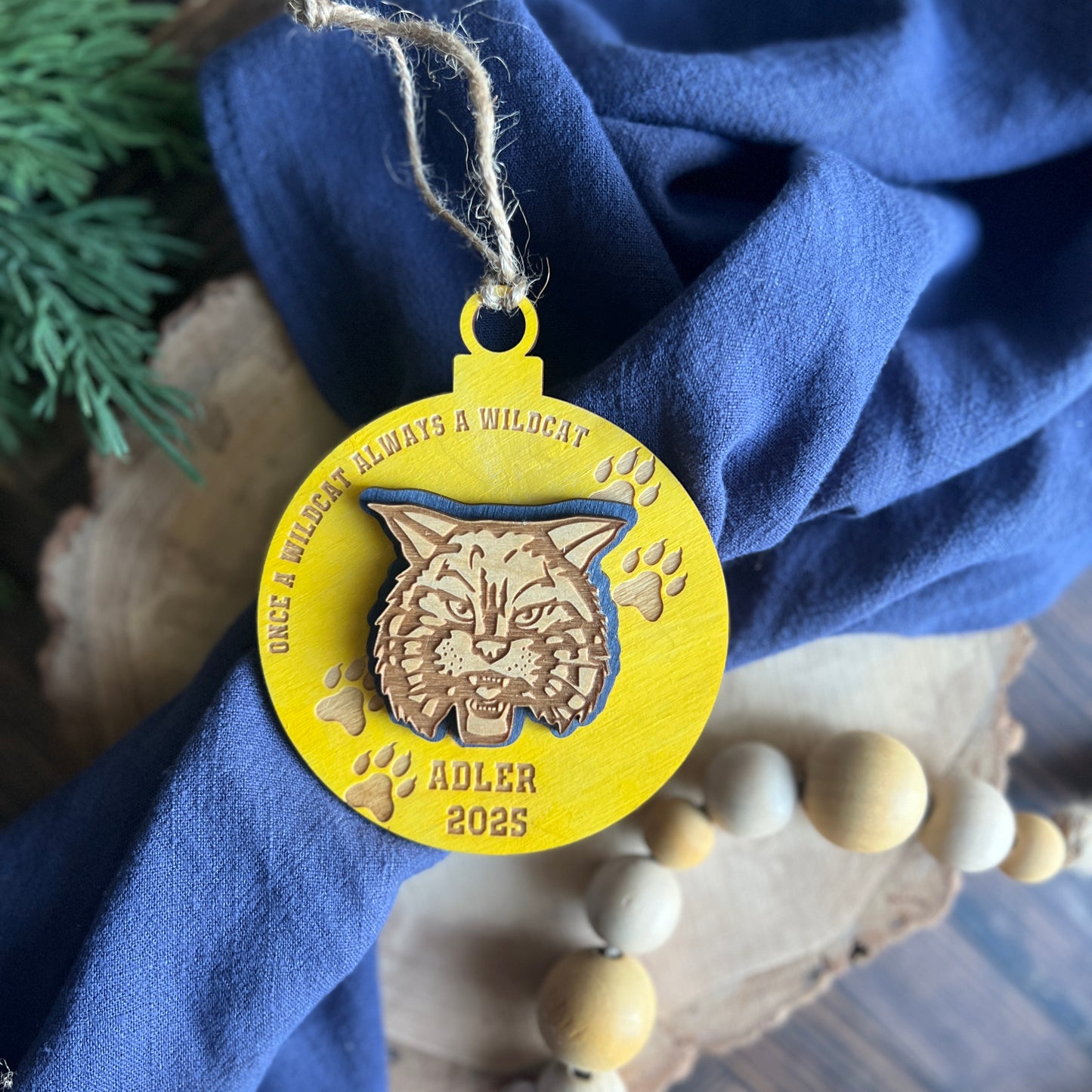 Wildcat Ornament Personalized
