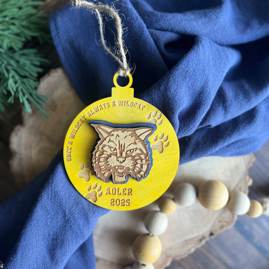 Wildcat Ornament Personalized