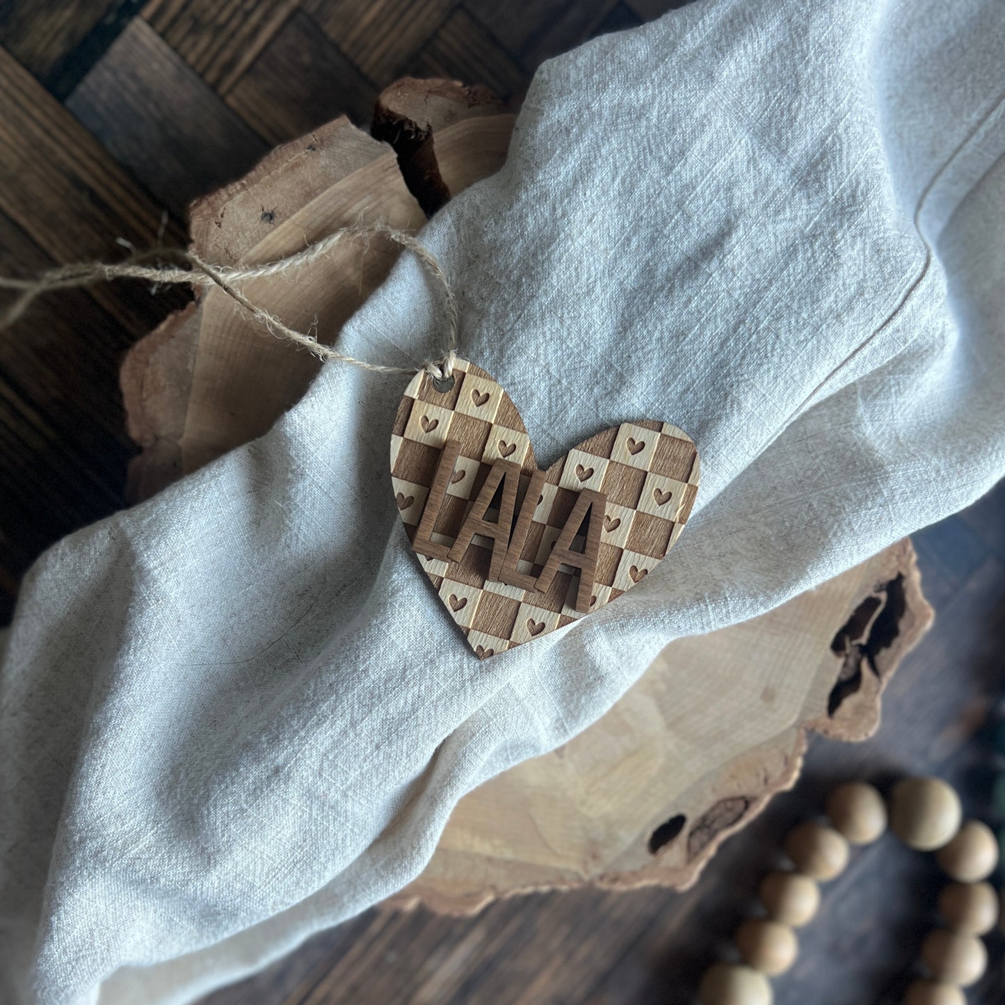 Heart Checkered Tag