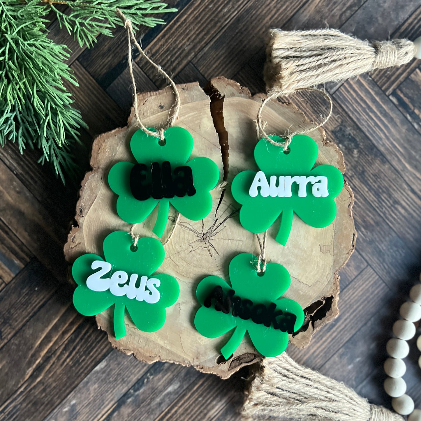 Personalized Acrylic Shamrock Tag