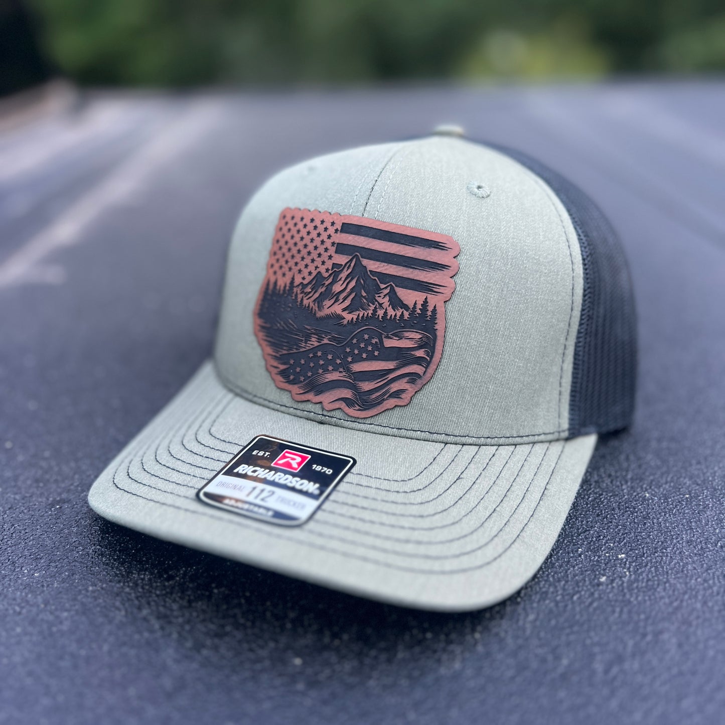 Patriotic Mountain Loden/Black Richardson 112 Trucker Hat