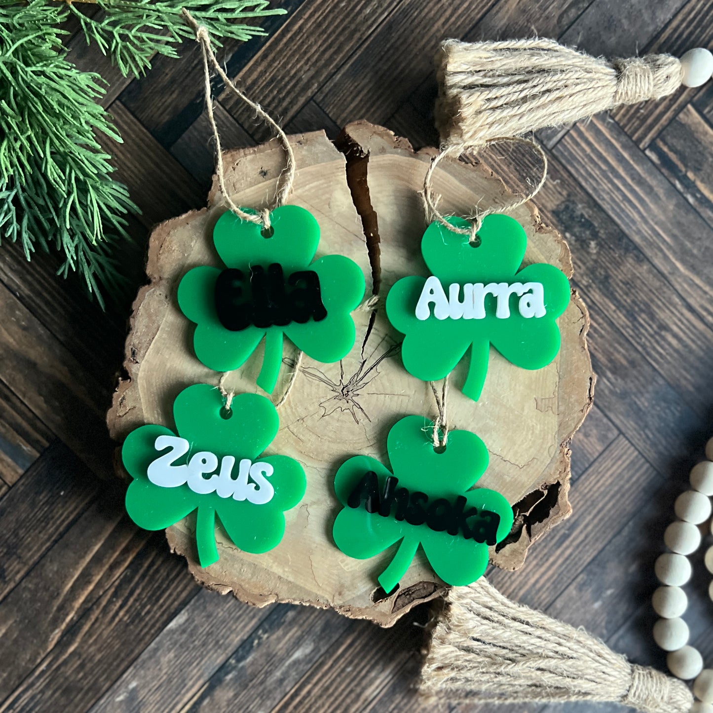 Personalized Acrylic Shamrock Tag