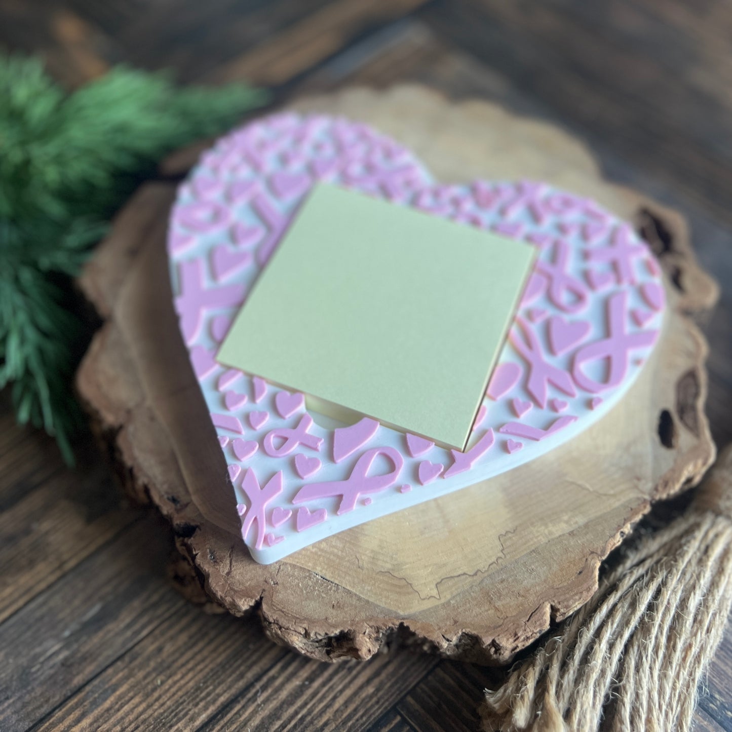 Pink Ribbon Sticky Note Holder