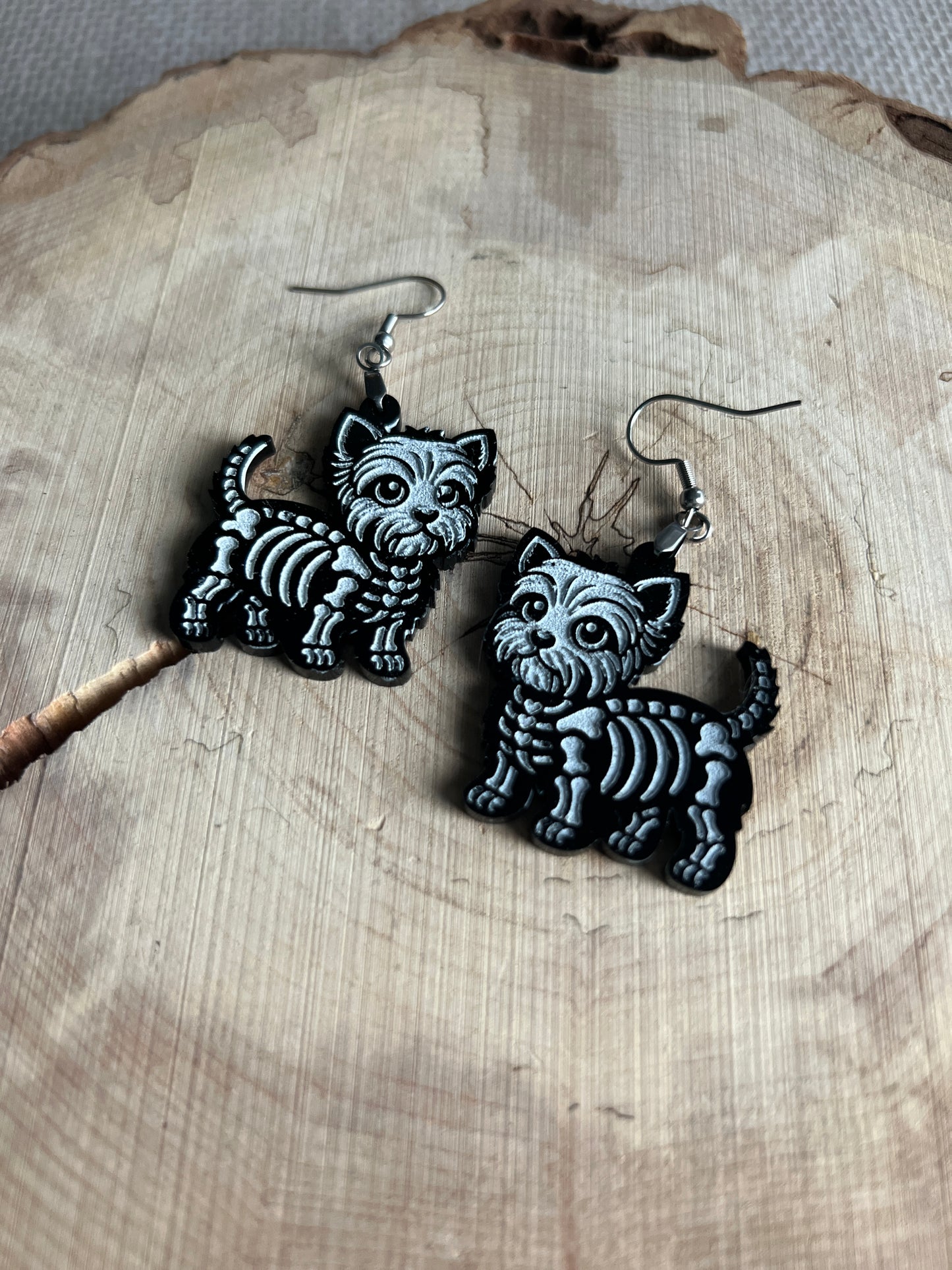 Skelton Dog Earrings