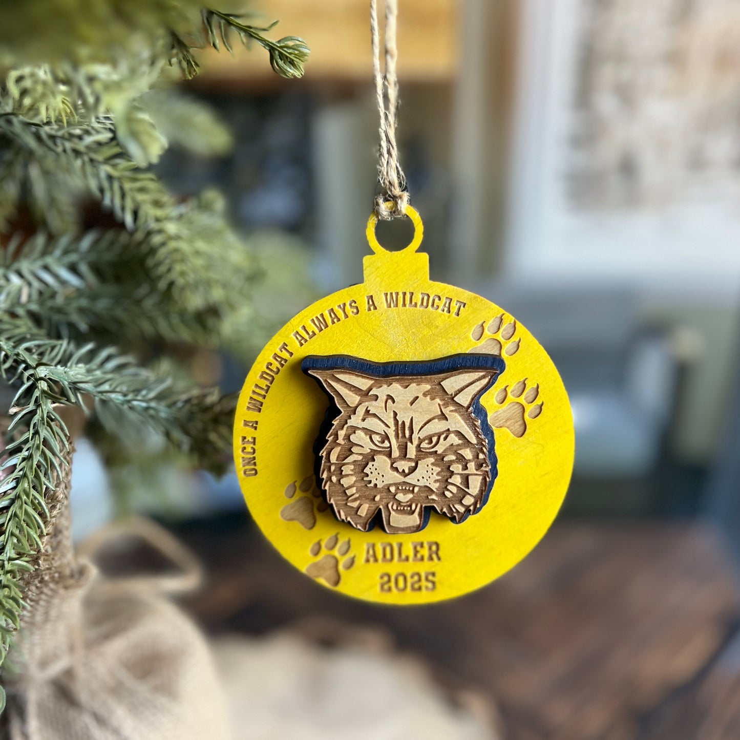 Wildcat Ornament Personalized