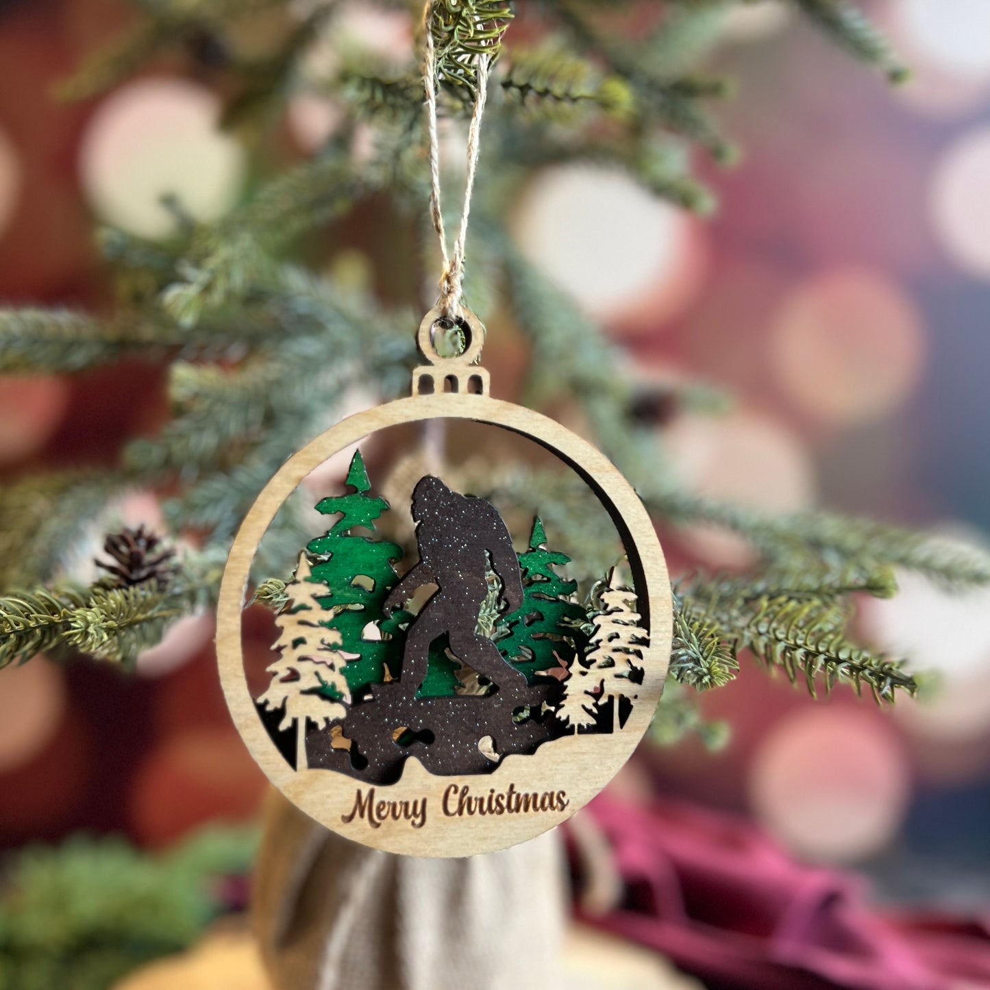 Merry Christmas Bigfoot Ornament