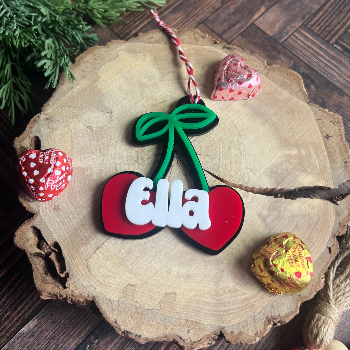Cherry Heart Valentine's Tag