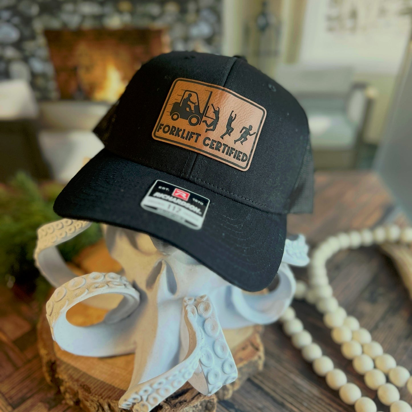 Forklift Certified 112 Richardson Black Trucker Hat