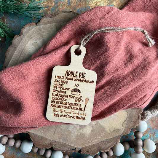 Apple Pie Recipe Ornament