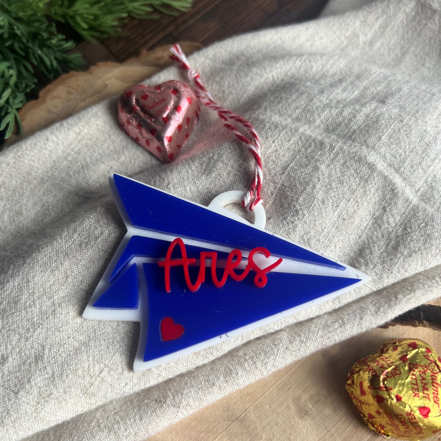 Paper Airplane Valentine's Tag