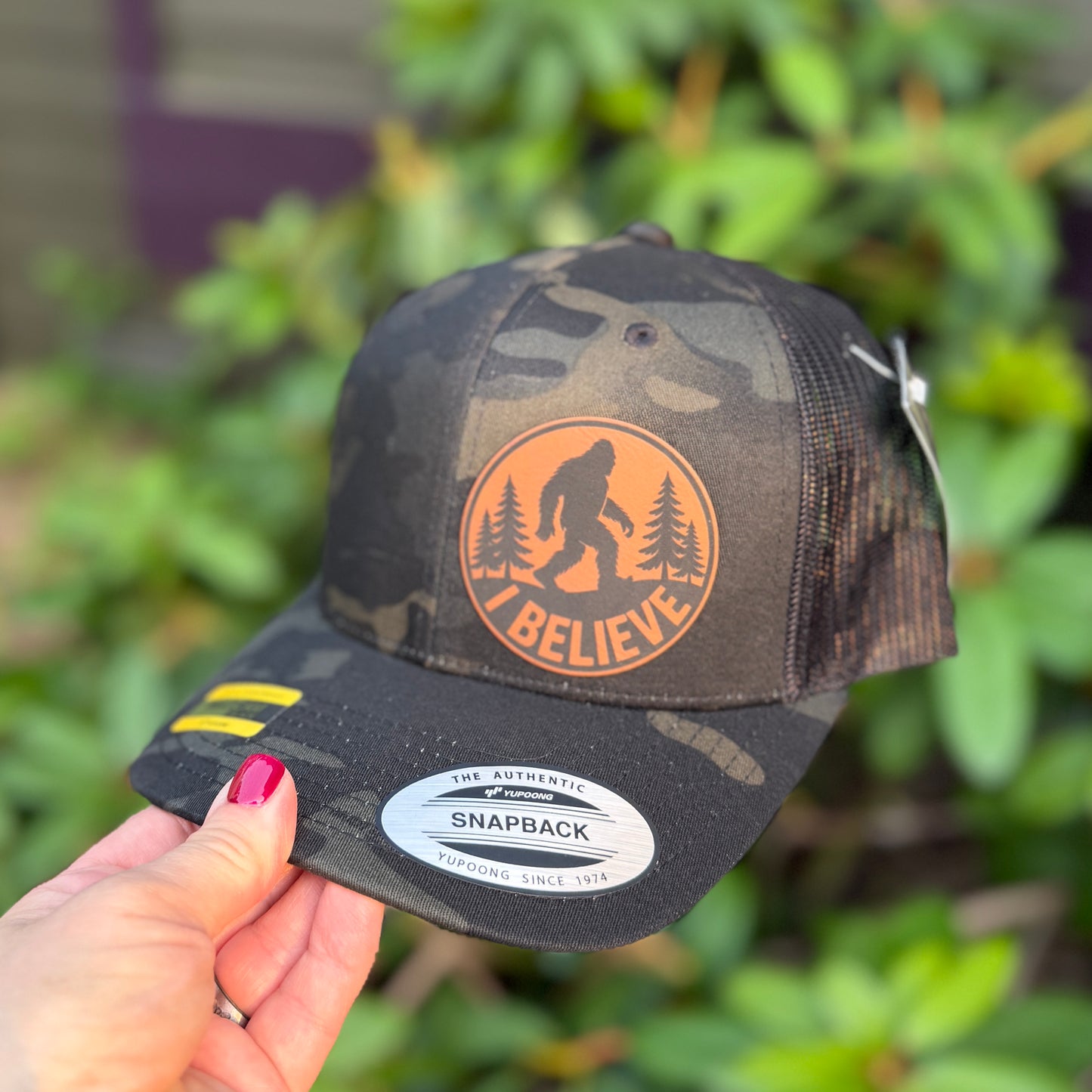 I Believe Bigfoot Black Multi Camo Classic Snapback Yunpoong