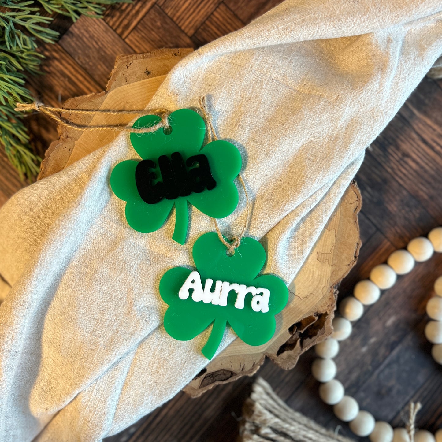 Personalized Acrylic Shamrock Tag