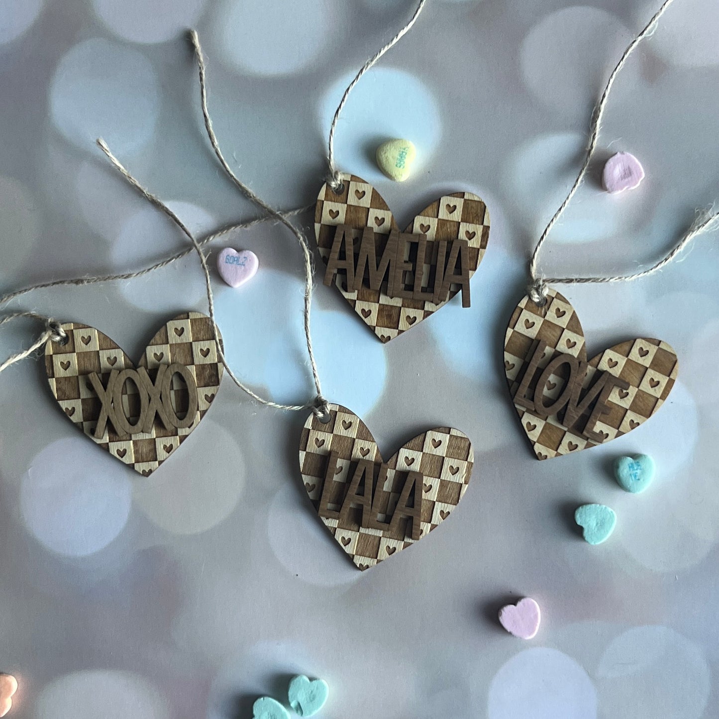 Heart Checkered Tag