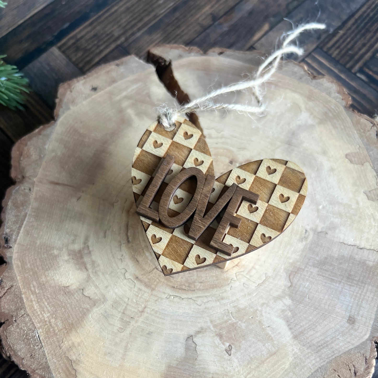 Heart Checkered Tag