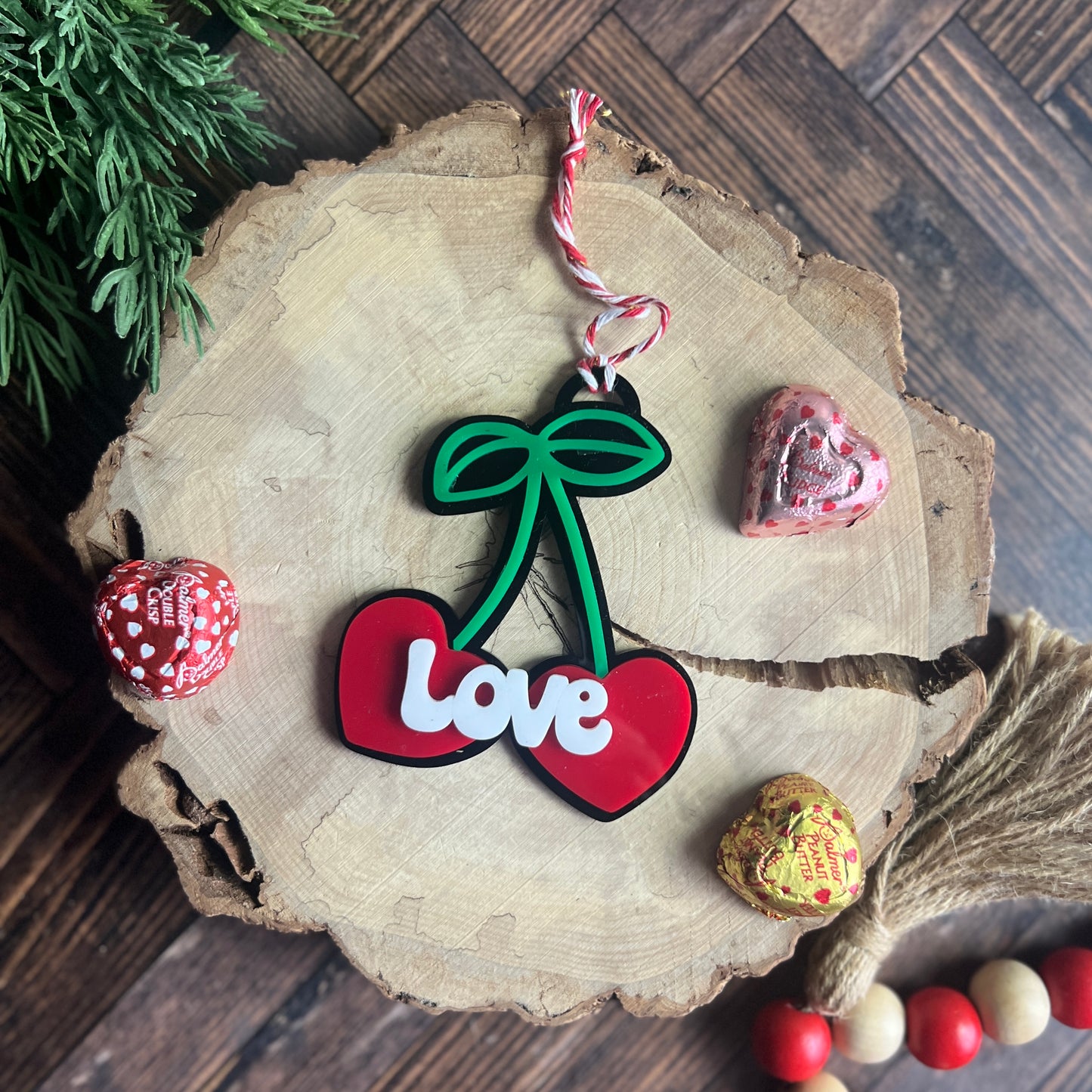 Cherry Heart Valentine's Tag