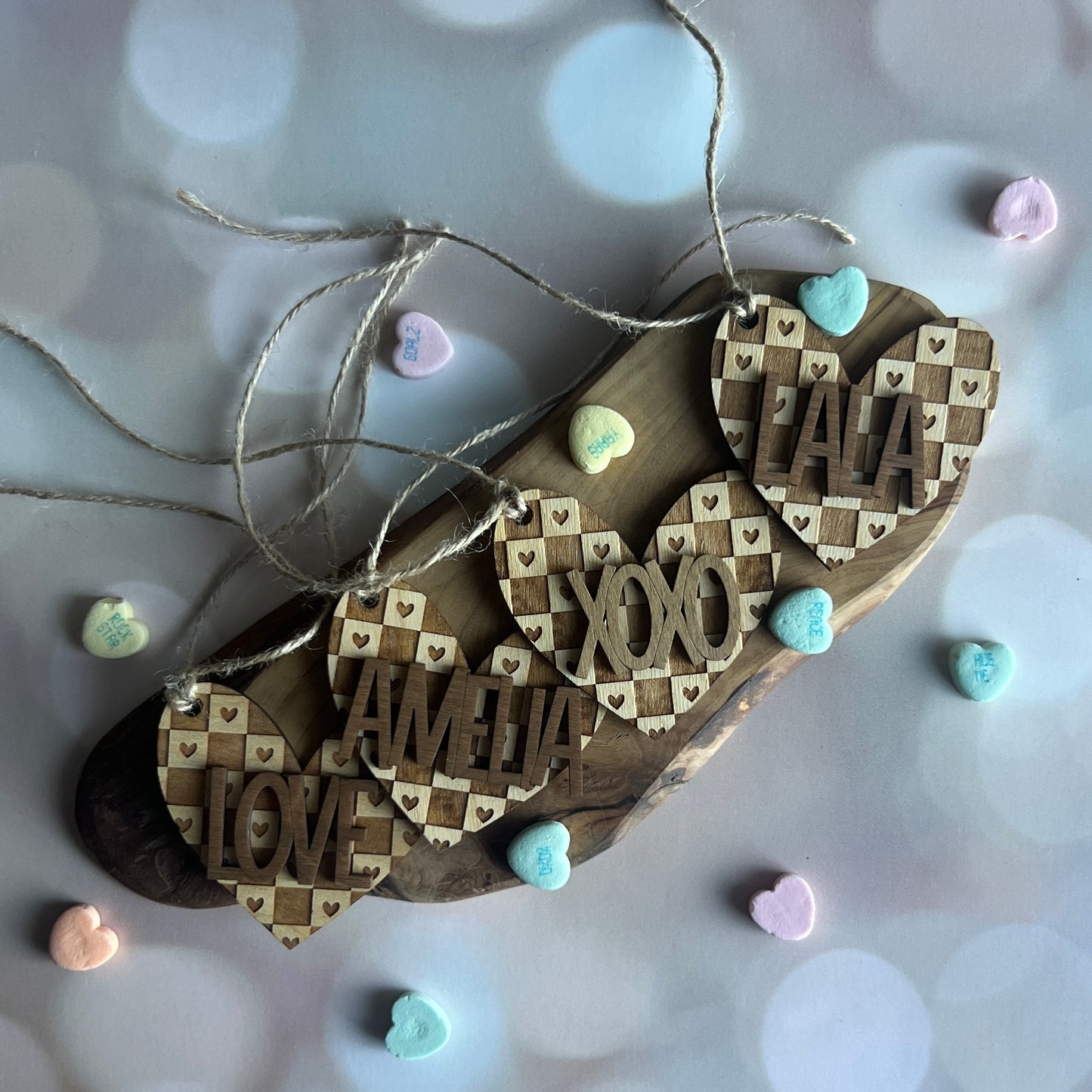 Heart Checkered Tag