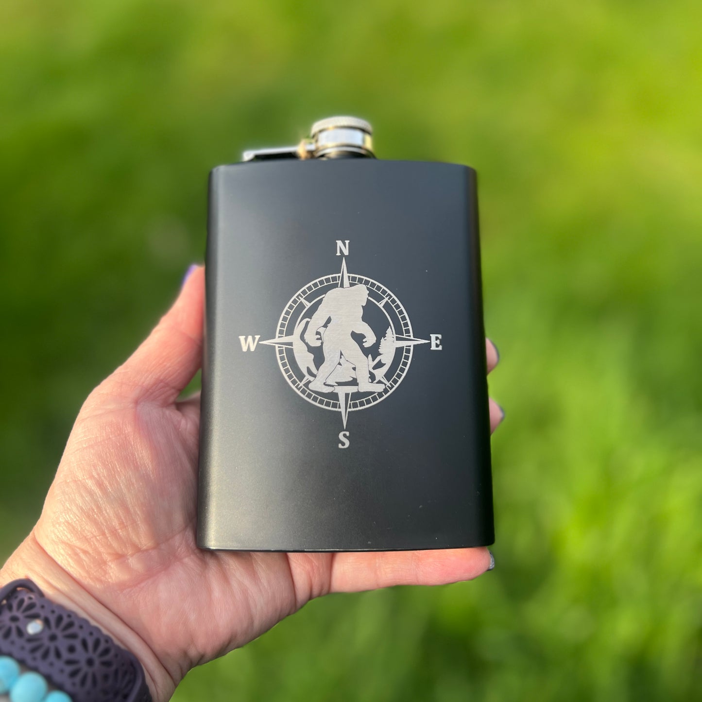 Bigfoot Compass Flask