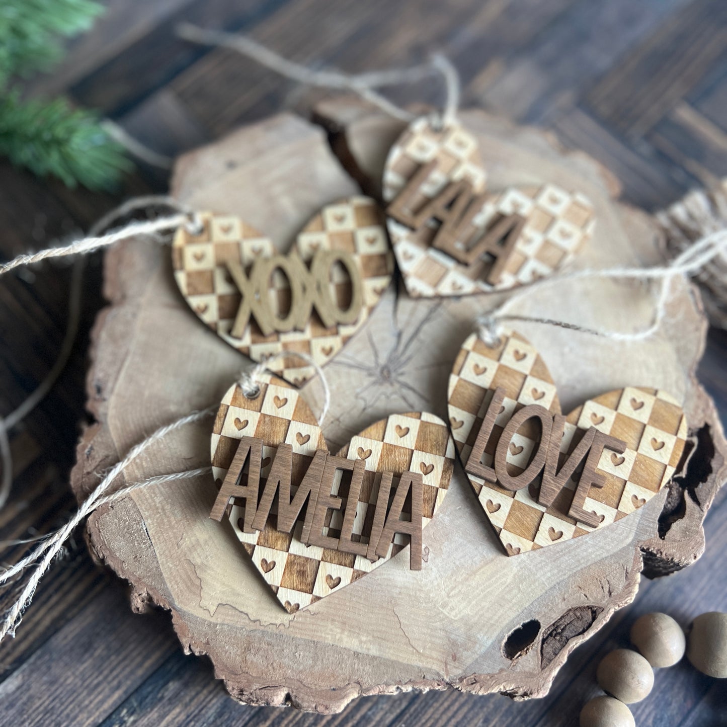 Heart Checkered Tag