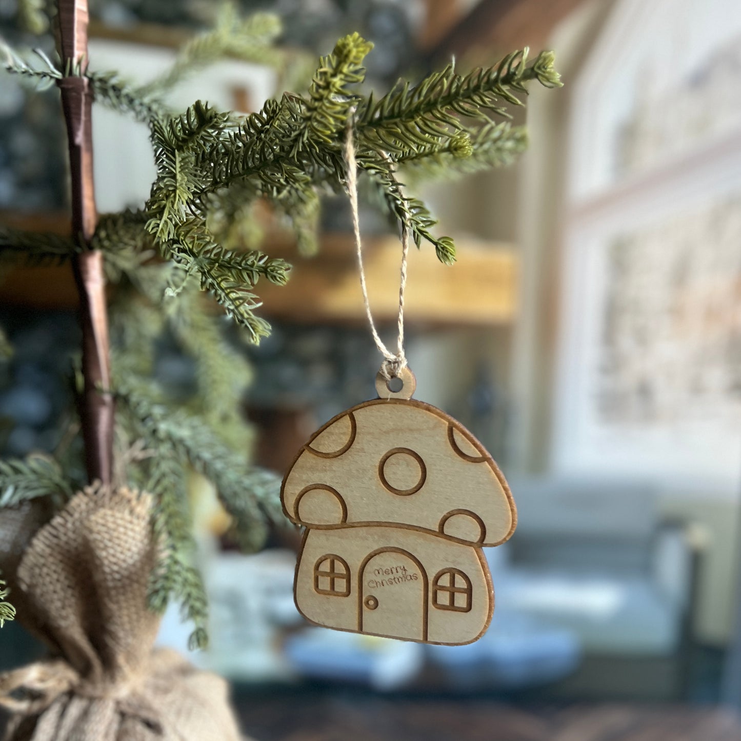 Mushroom Merry Christmas Ornament