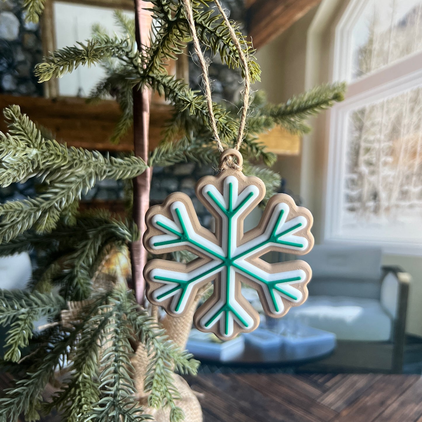 Gingerbread Snowflake Cookie Ornaments 3D Printed