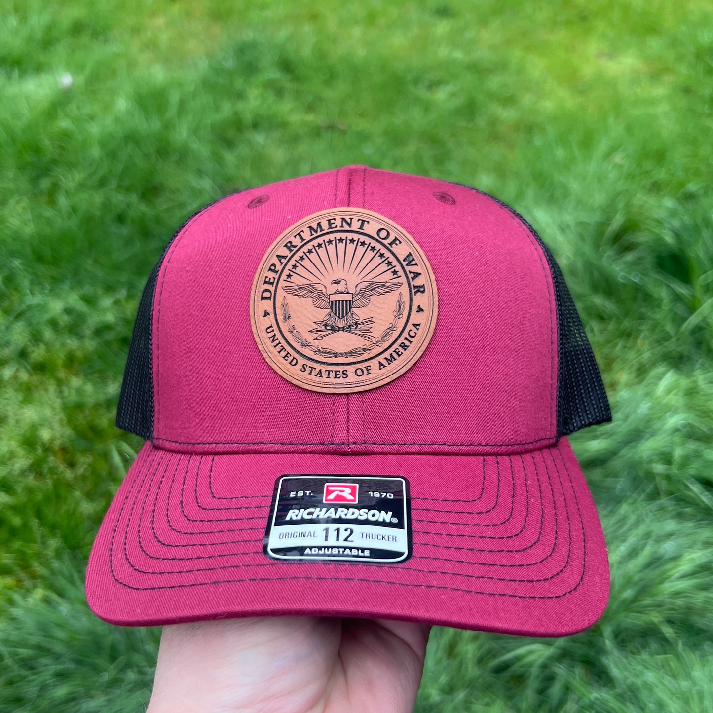 Department of War Cardinal/Black Richardson 112 Trucker Hat