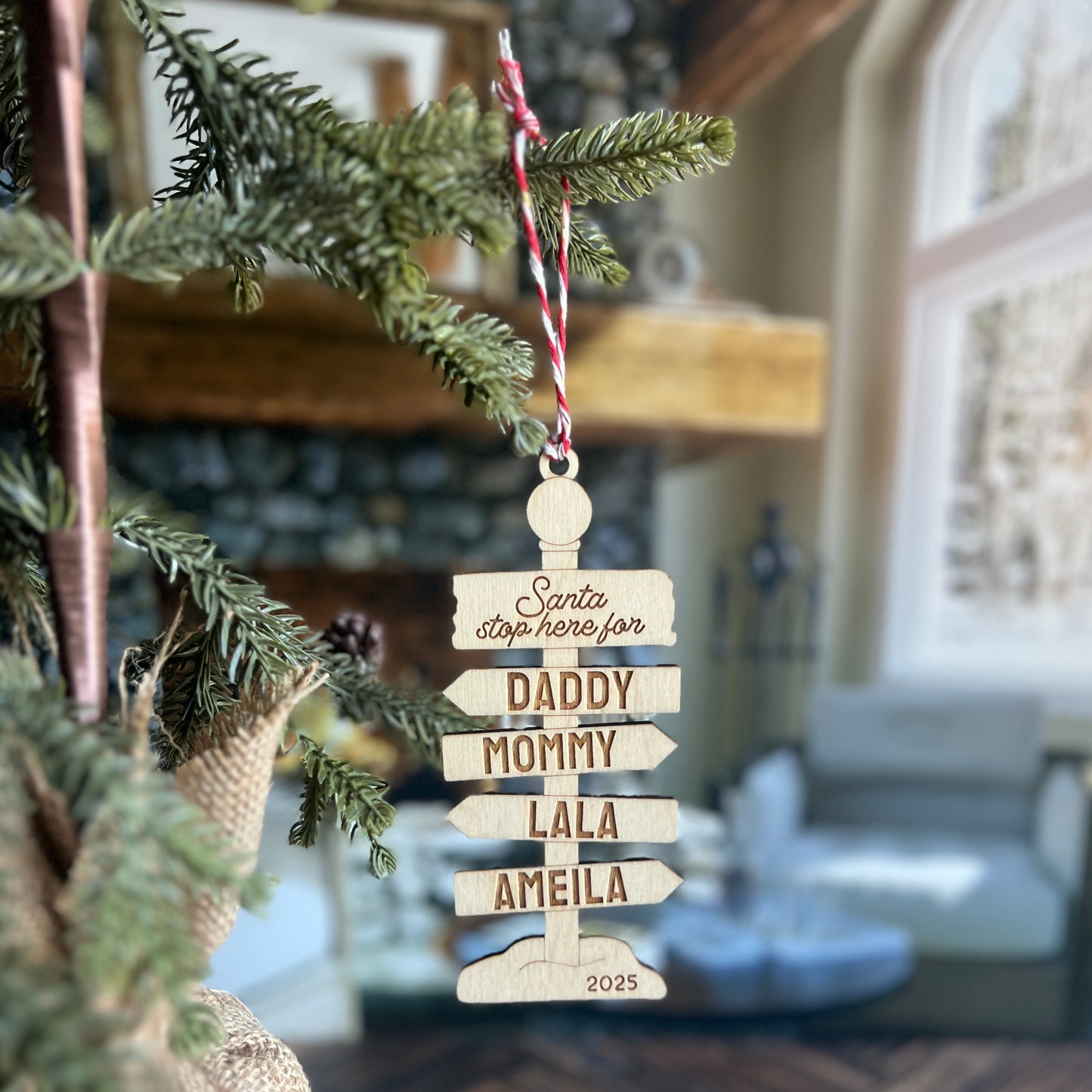 Santa Stop Here Ornament