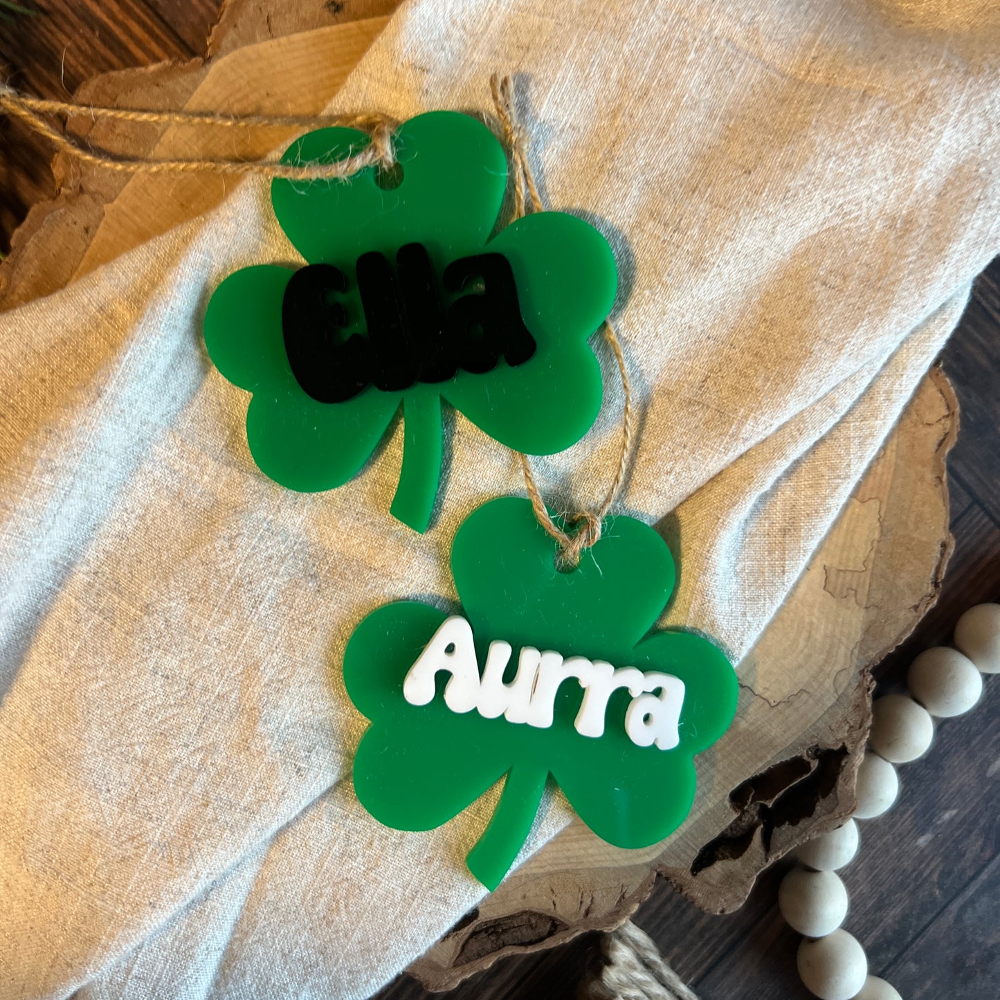 Personalized Acrylic Shamrock Tag