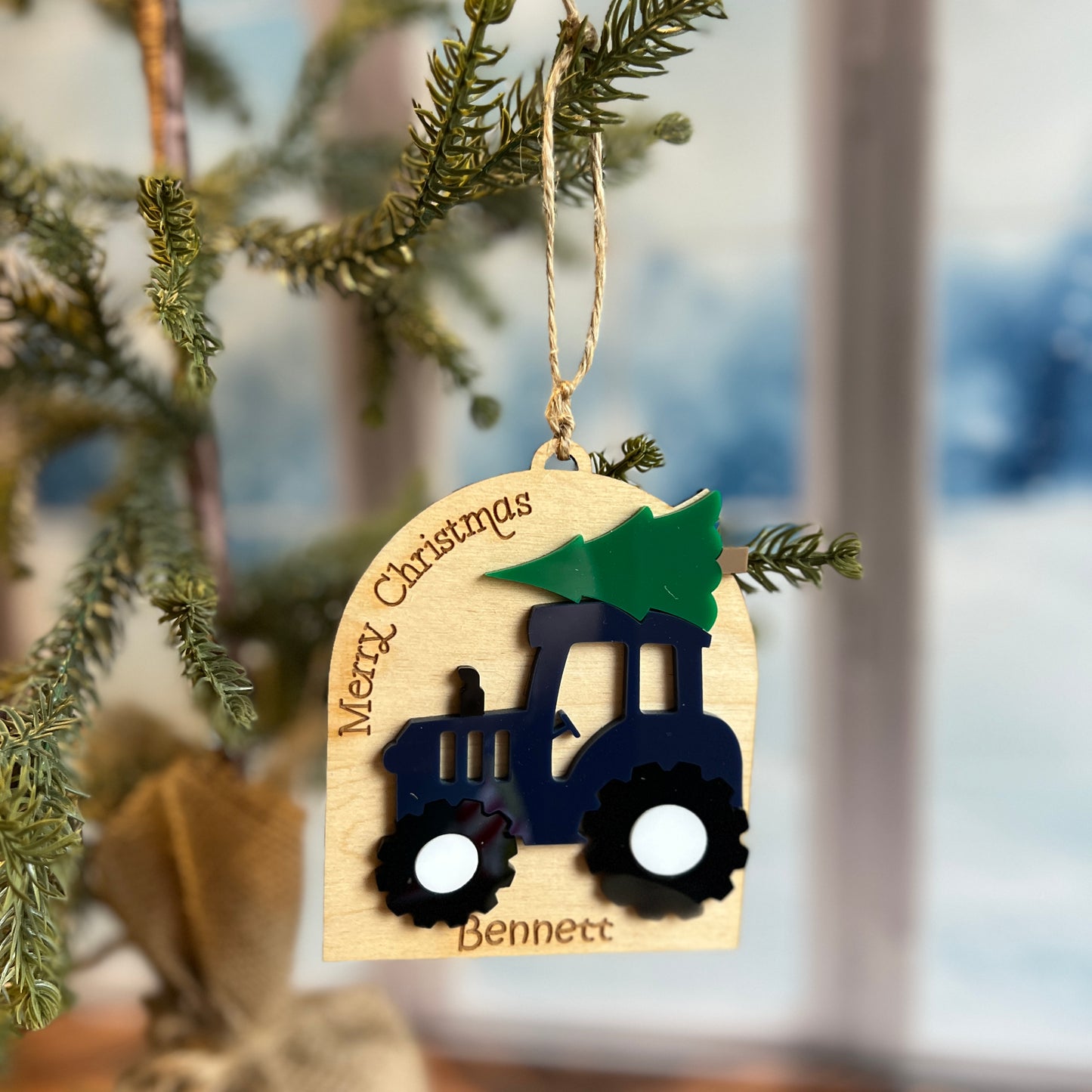 Tractor Christmas Ornament