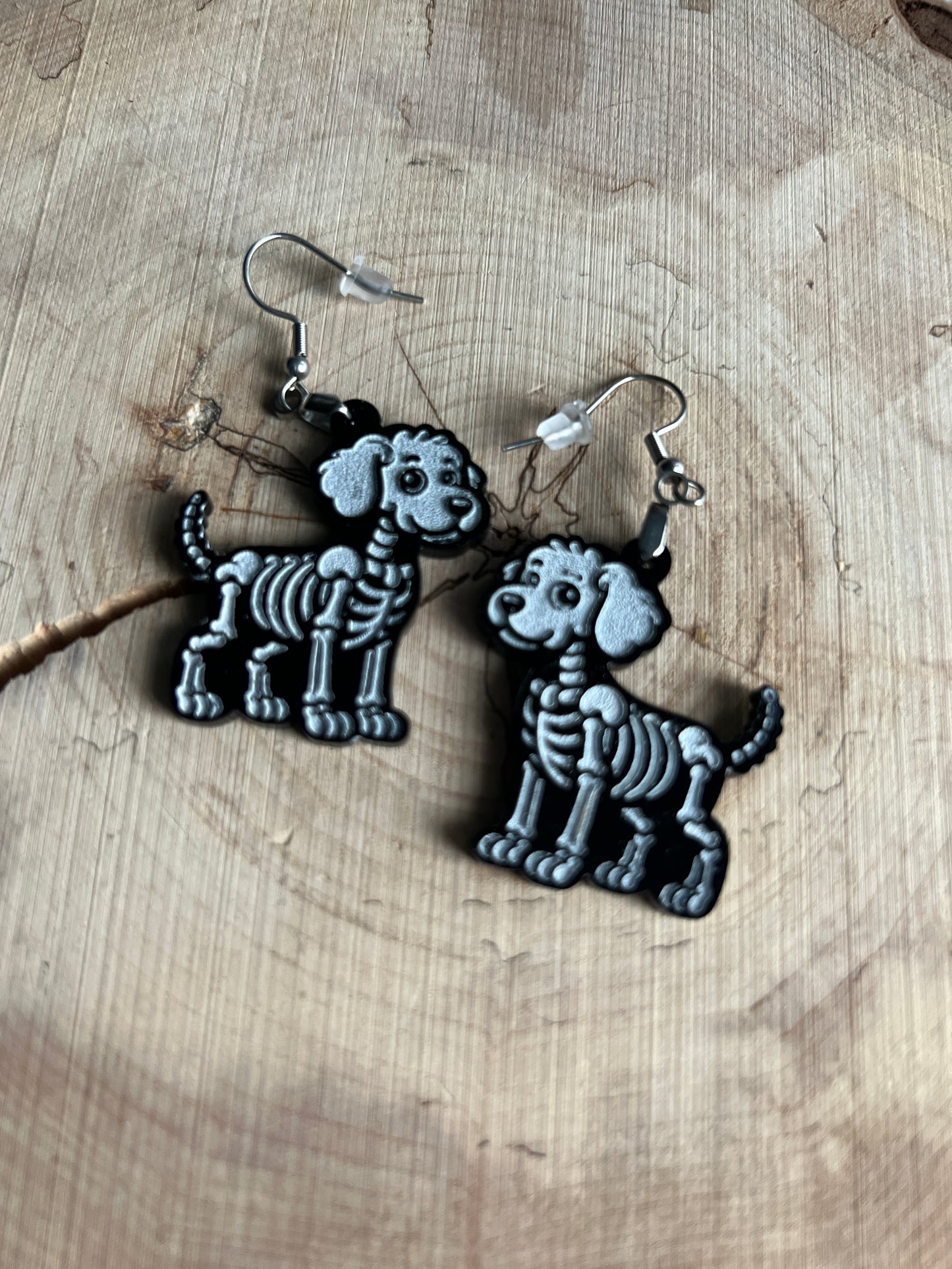 Skelton Dog Earrings