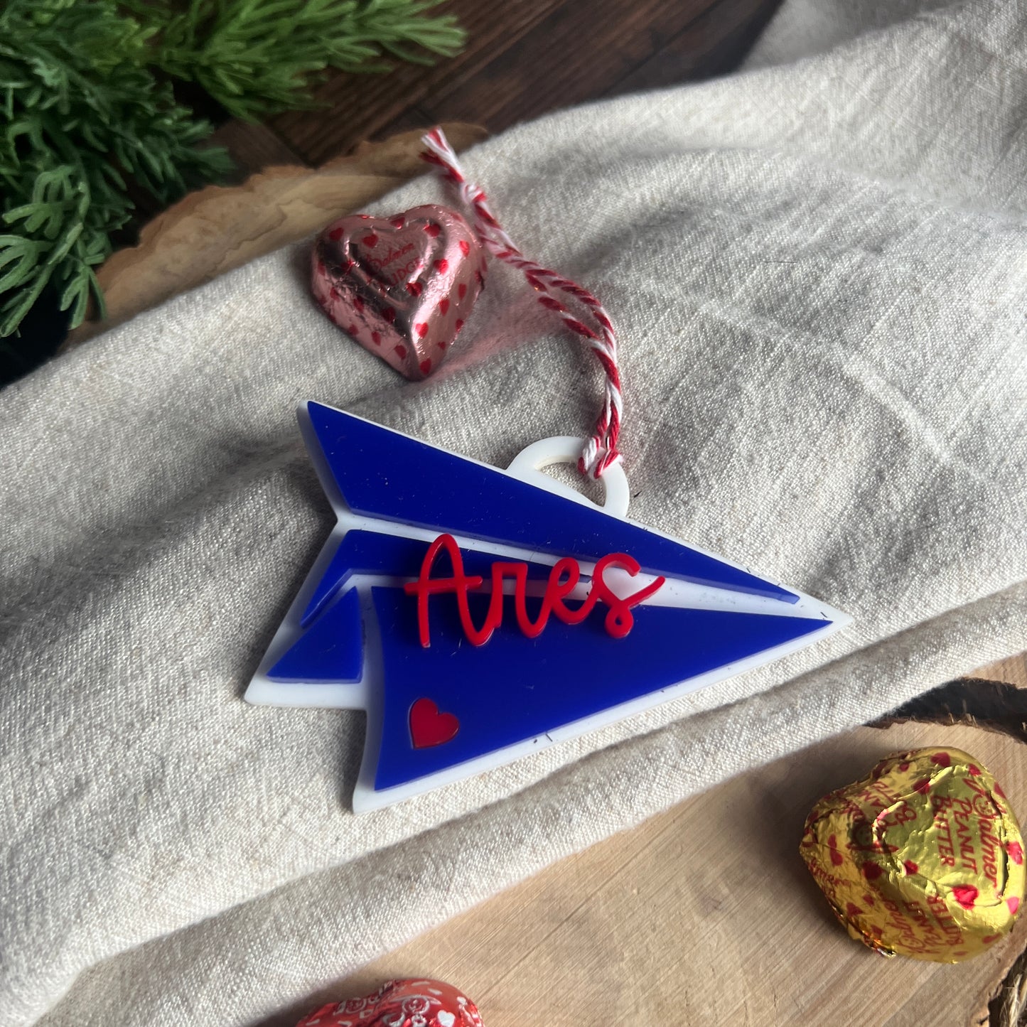 Paper Airplane Valentine's Tag
