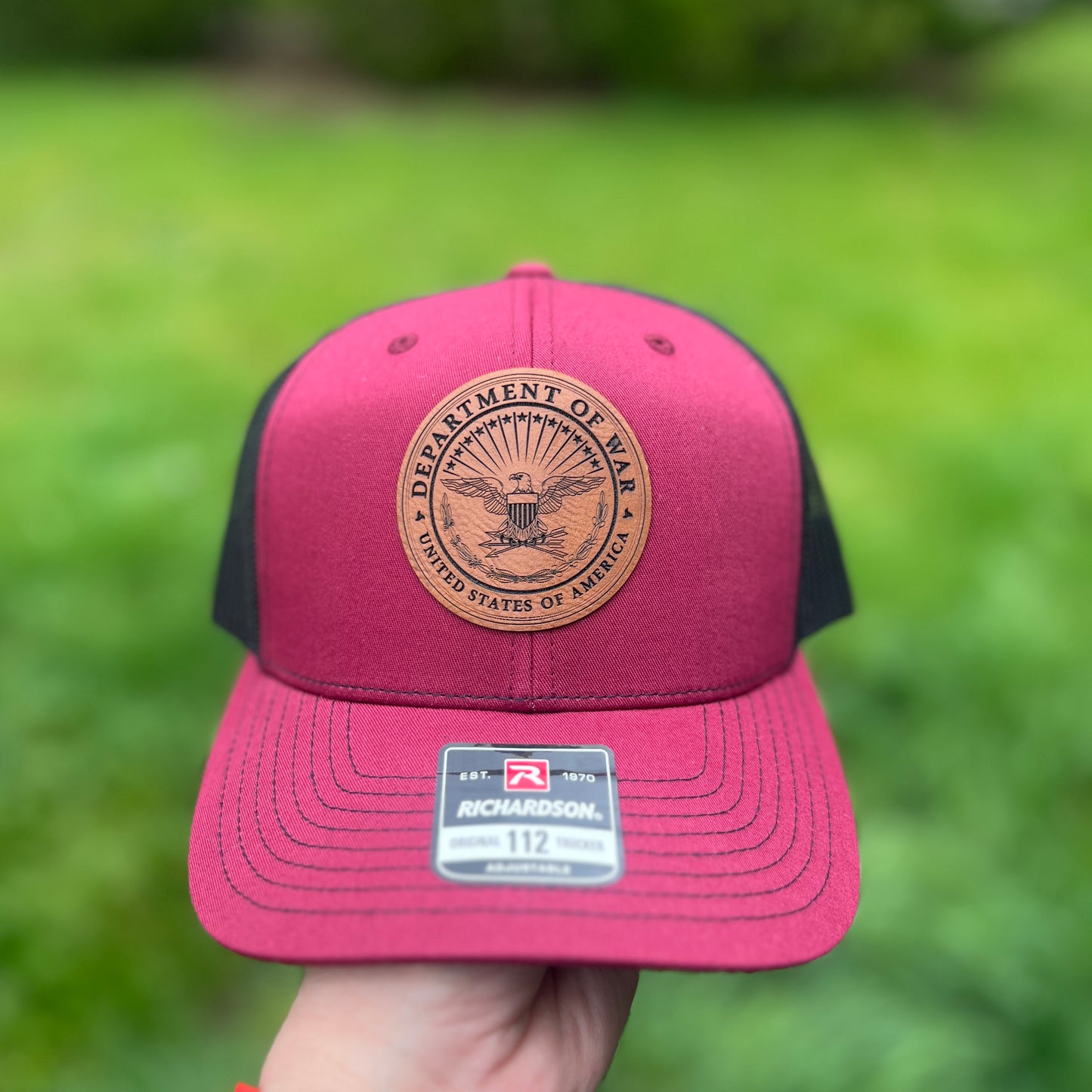 Department of War Cardinal/Black Richardson 112 Trucker Hat