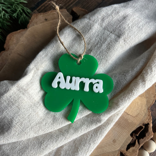 Personalized Acrylic Shamrock Tag