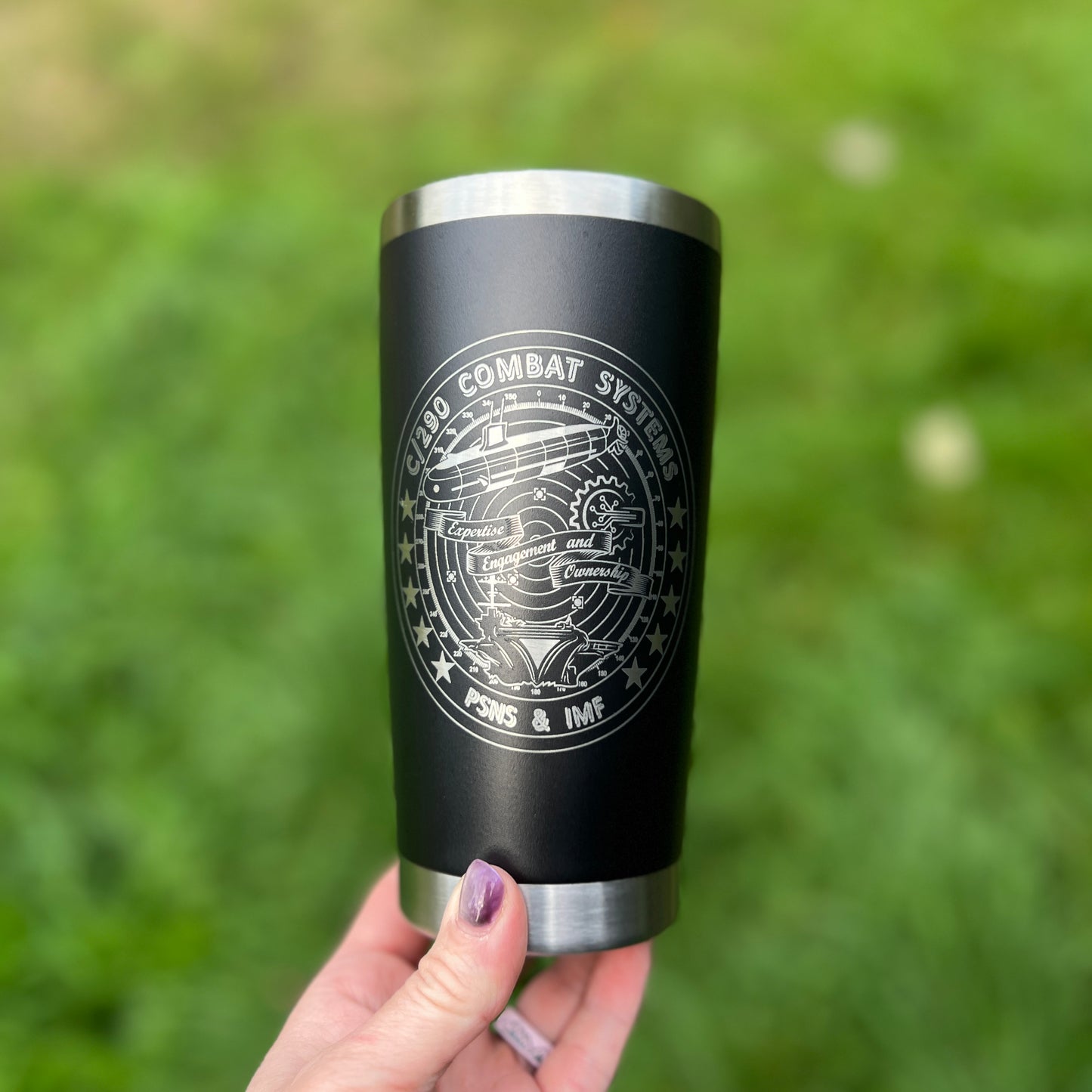 Code 290 Laser Engraved Travel Coffee Tumber