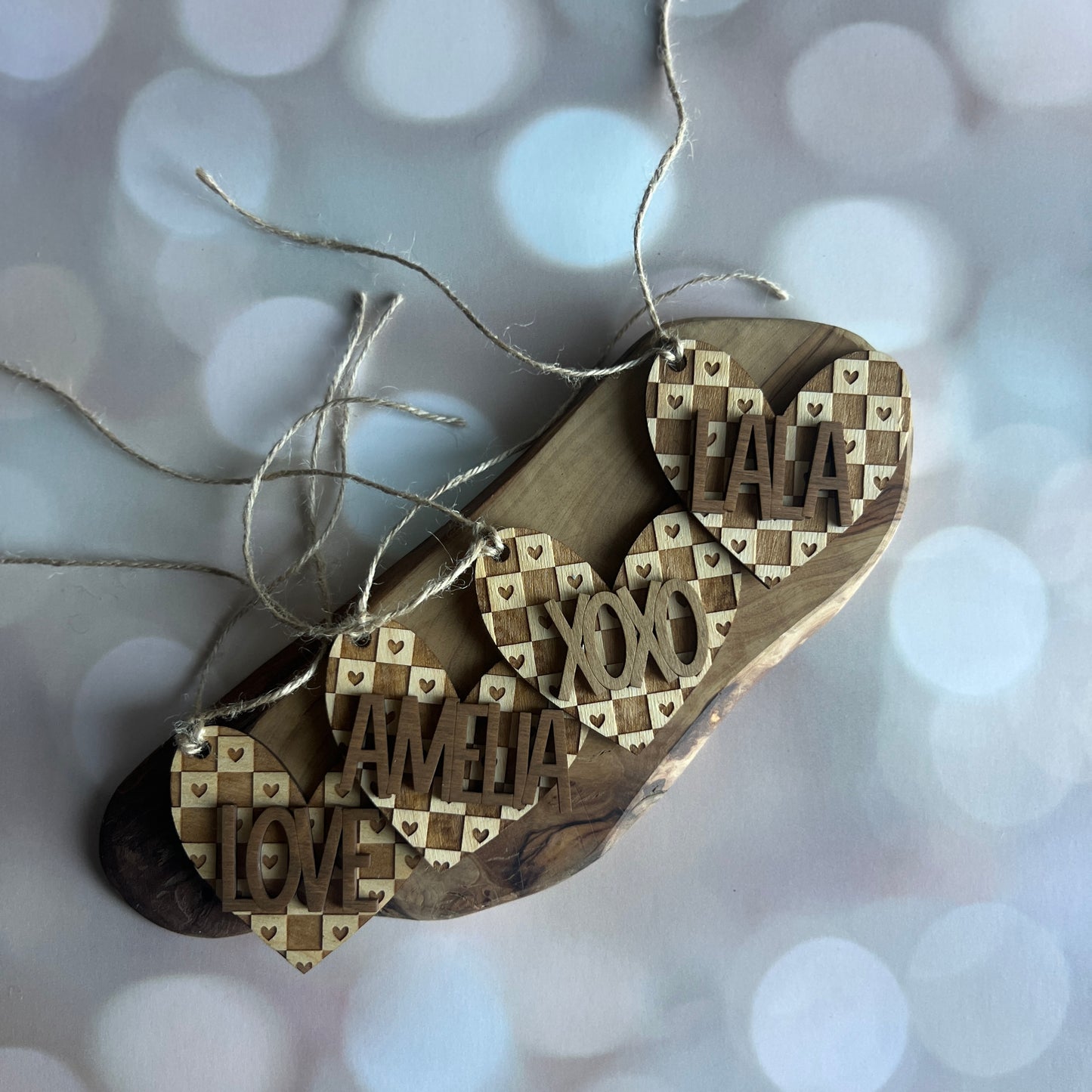 Heart Checkered Tag