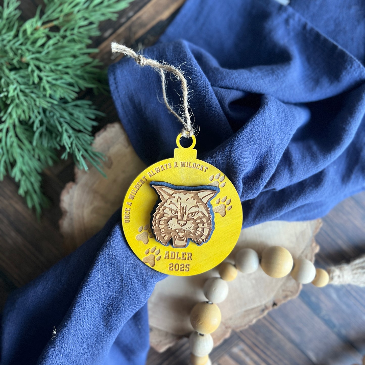 Wildcat Ornament Personalized