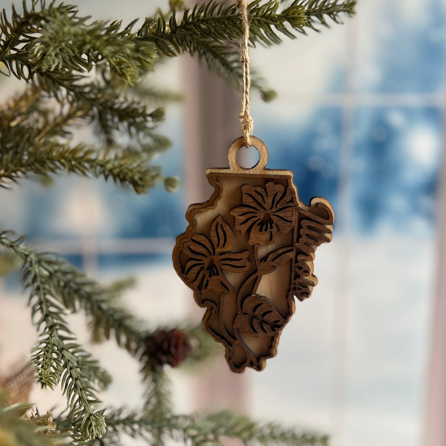 Floral State Christmas Ornaments