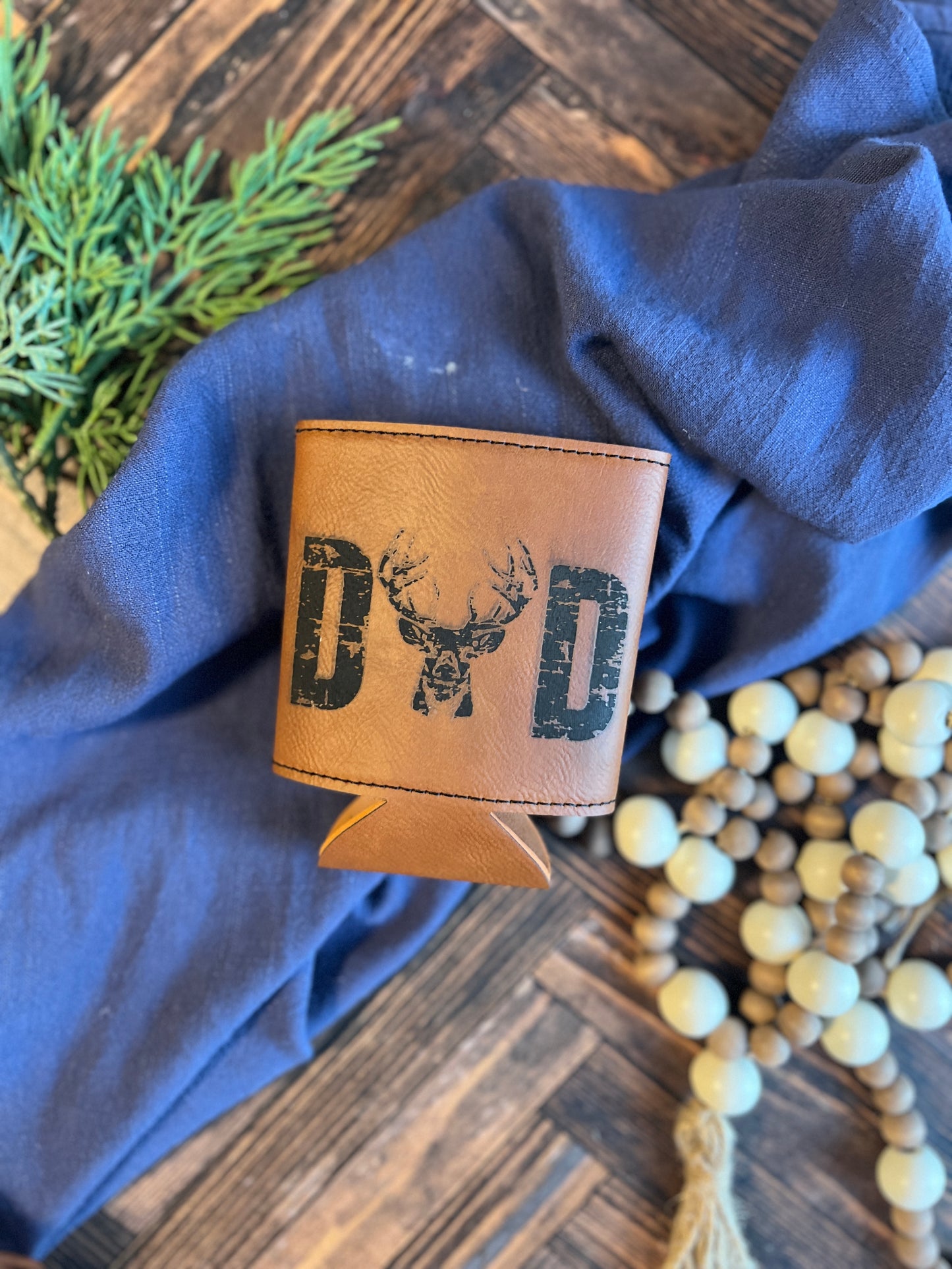 Deer Hunting Dad Leatherette Can Cooler