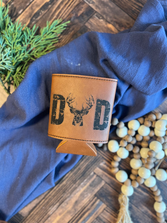Deer Hunting Dad Leatherette Can Cooler