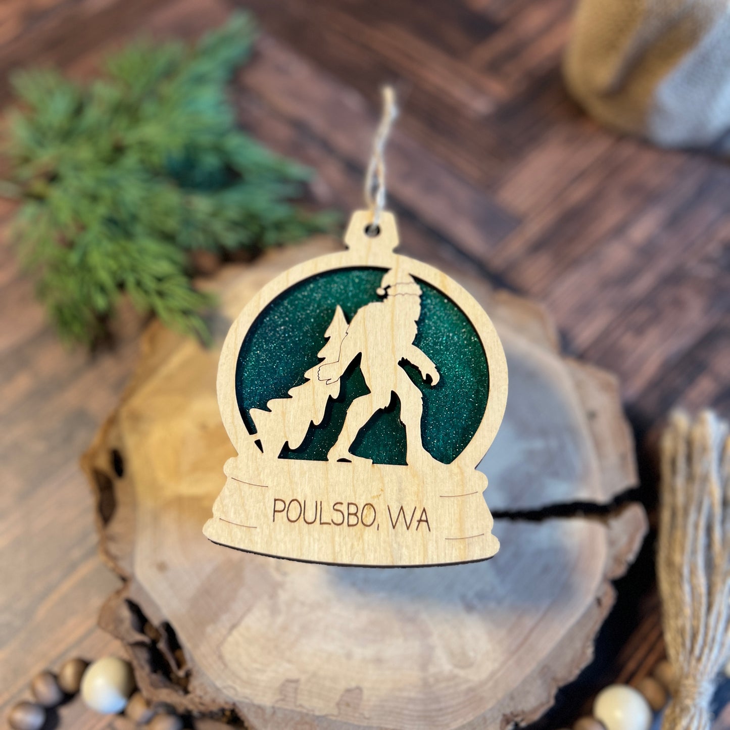 Bigfoot Snow Globe Ornament