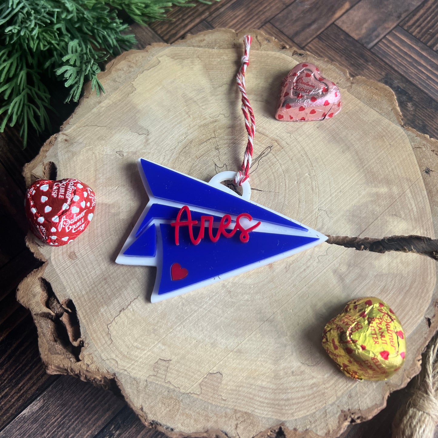 Paper Airplane Valentine's Tag