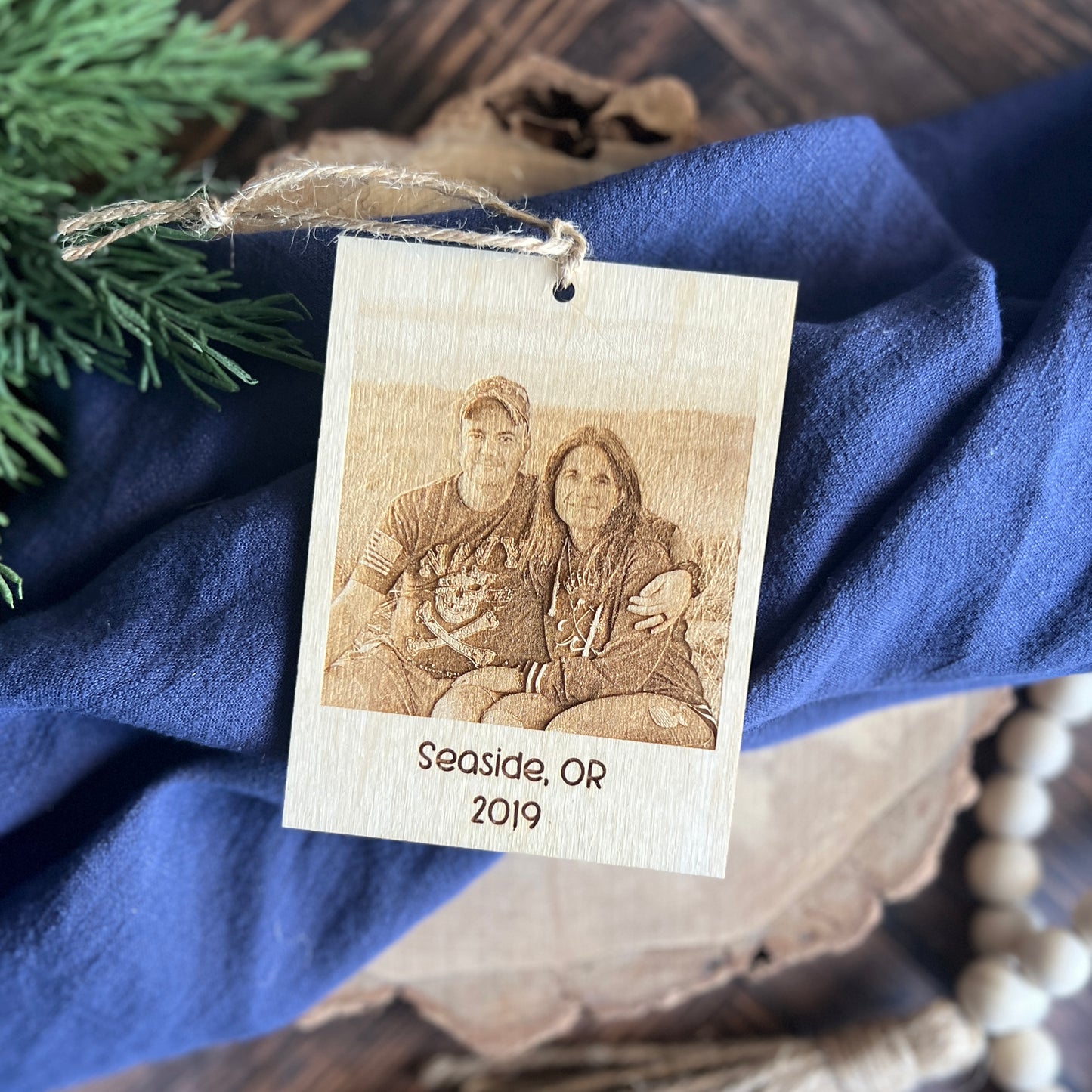 Engraved Photo Christmas Ornament