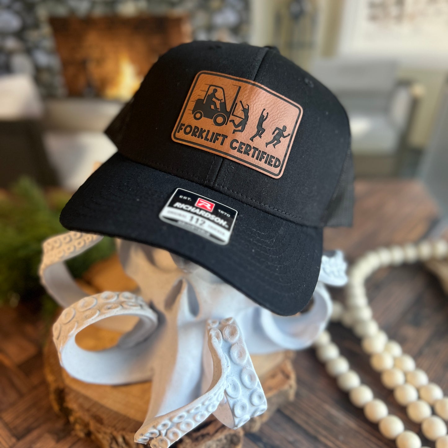 Forklift Certified 112 Richardson Black Trucker Hat