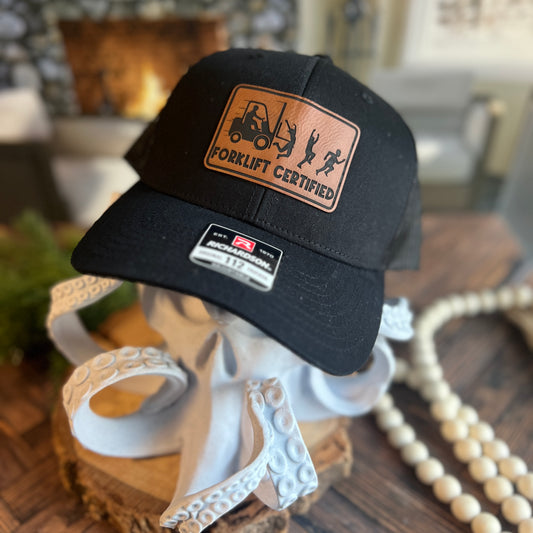 Forklift Certified 112 Richardson Black Trucker Hat