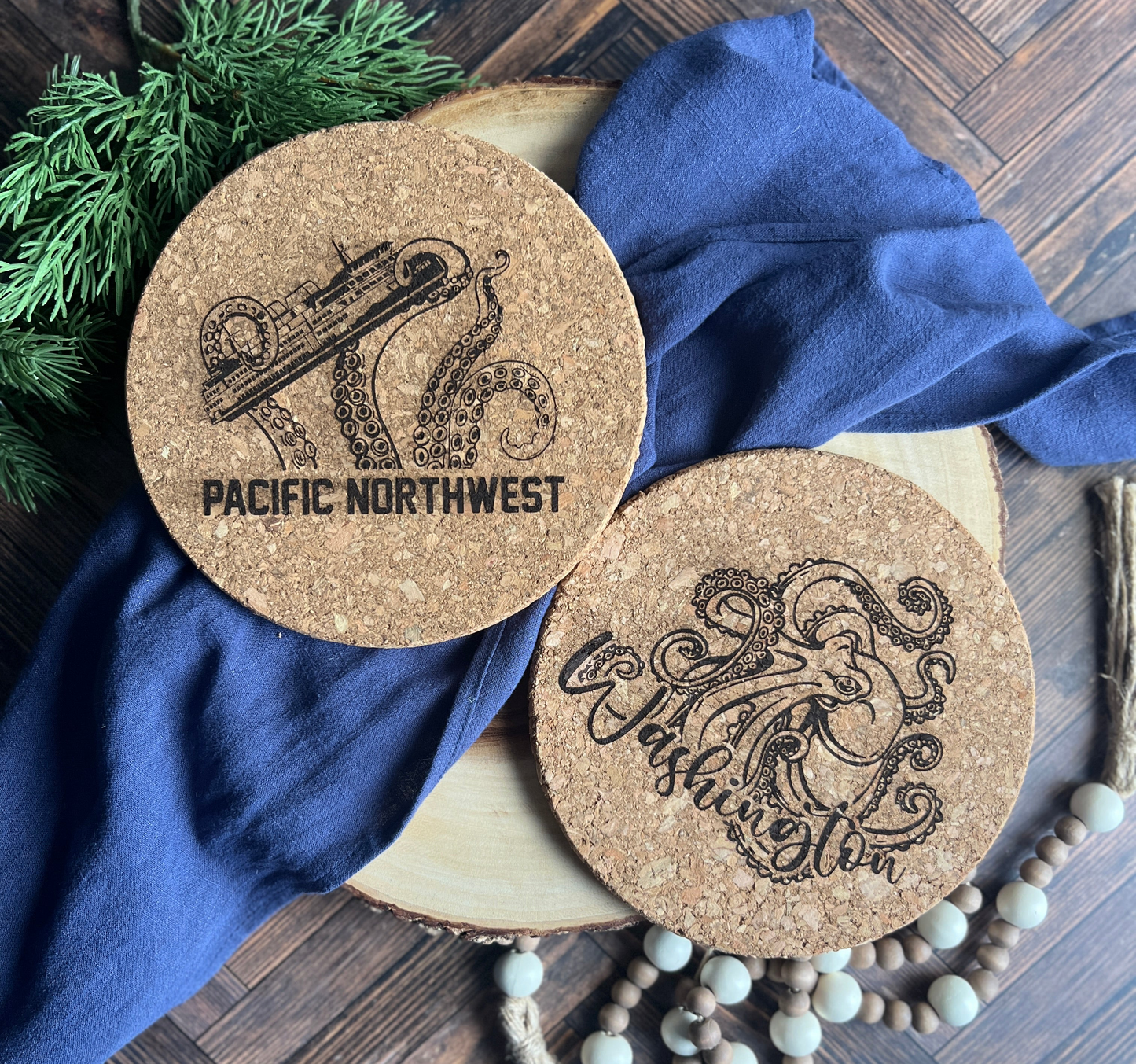 Pacific Northwest Kraken Cork Trivet