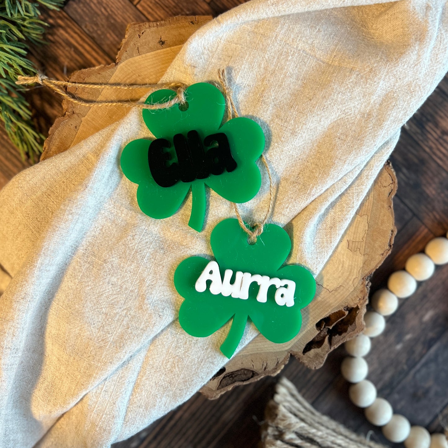 Personalized Acrylic Shamrock Tag