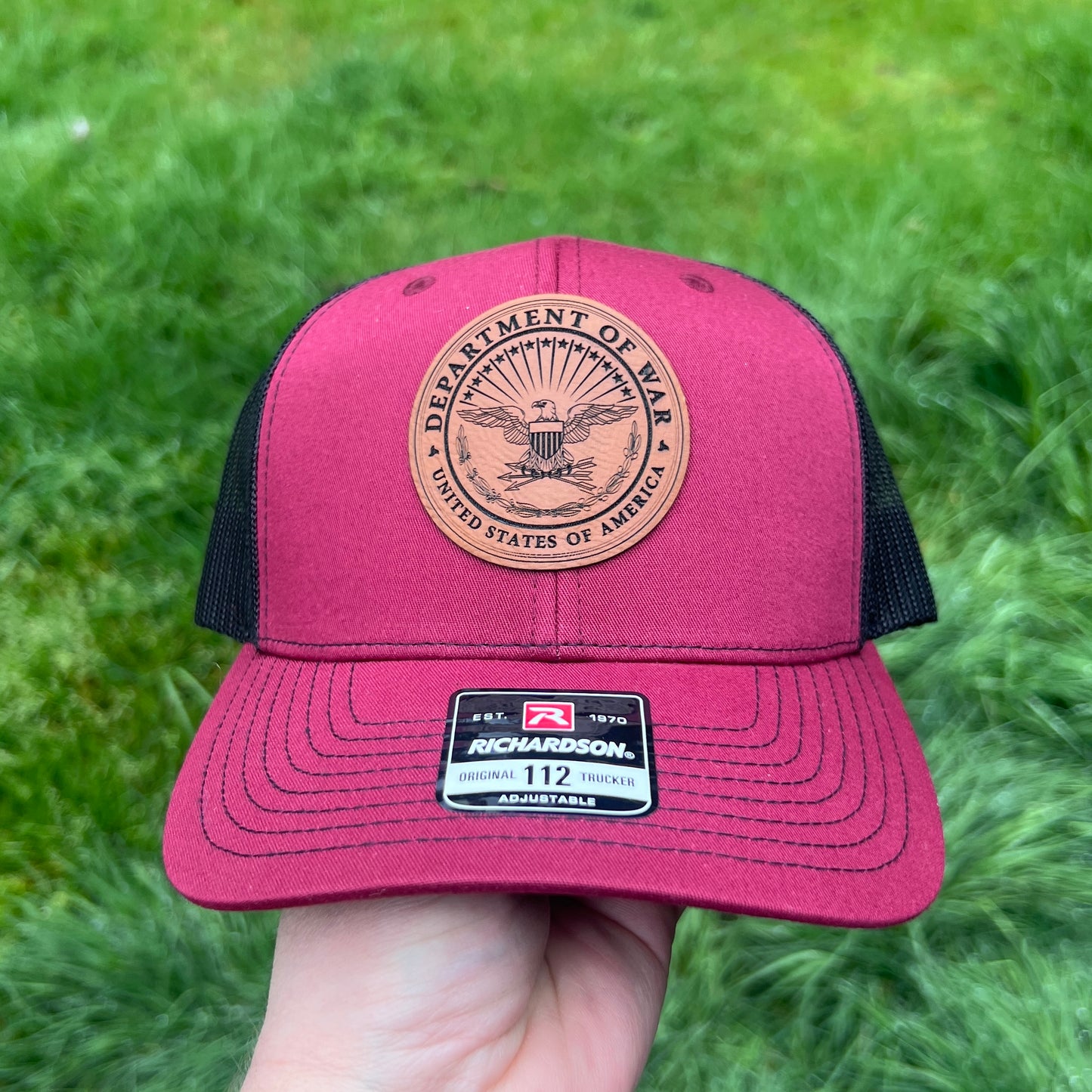 Department of War Cardinal/Black Richardson 112 Trucker Hat