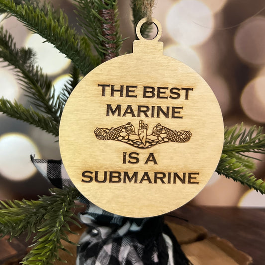 The Best Marine Is A Submarine Christmas Ornament